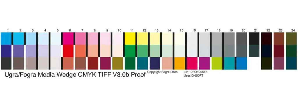 Fogra Mediawedge v3 - Pruebas de color en impresión Tira Fogra Mediawedge v3 para pruebas de color en impresión offset