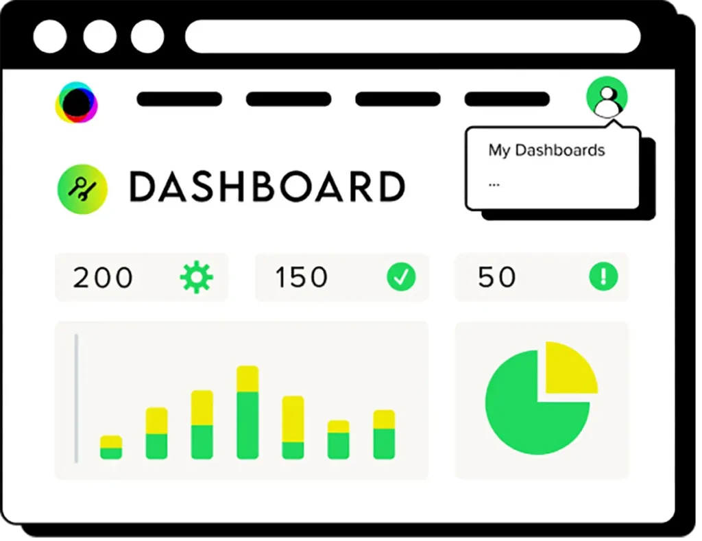 Dashboard de Enfocus PitStop Pro - Análisis y Control de Calidad PDF Interfaz de dashboard de Enfocus PitStop Pro con gráficos y control de calidad PDF